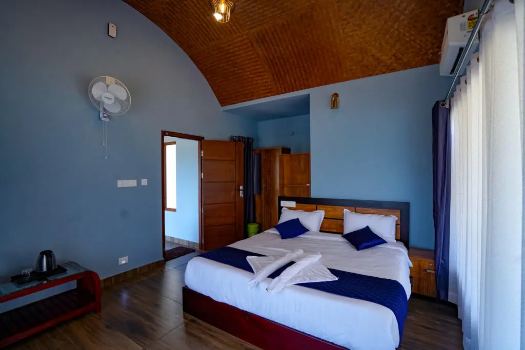 bedroom decor at best resort in wayanad