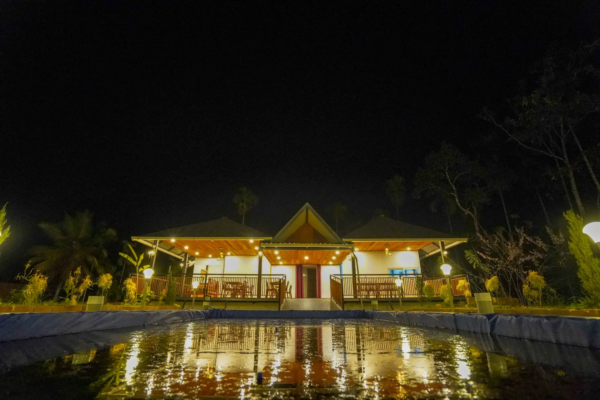 night view of the best resort in wayanad